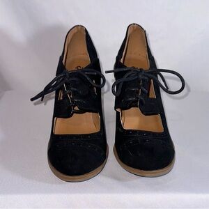 Lace up Chunky Heel Mary Jane Style Shoes